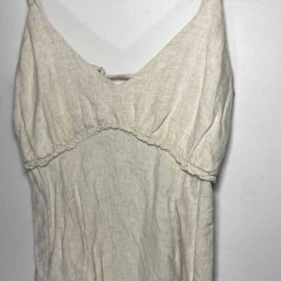 Speechless Beige Linen Blend Dress - Picture 2 of 5